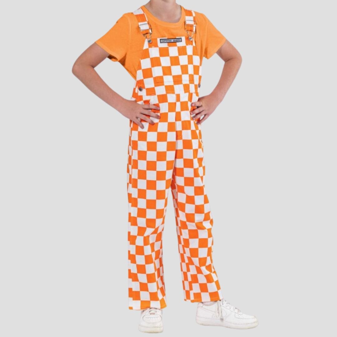 Youth Game Bibs Checkerboard Overalls | VolShop - Official