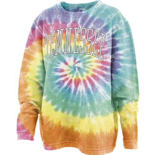 tie dye corded crew