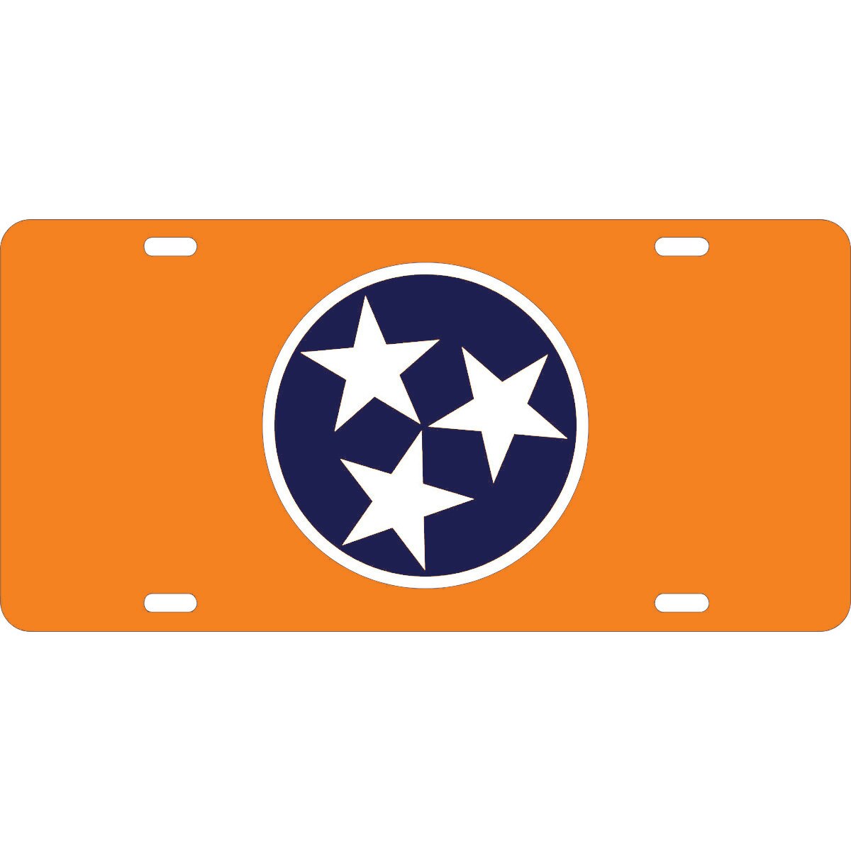 Orange & Blue Tristar License Plate Official Campus Store