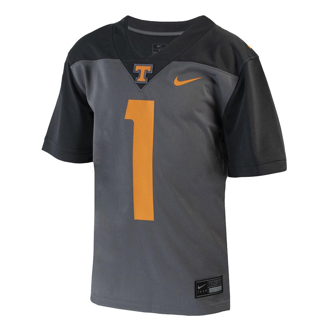 grey and orange football jersey