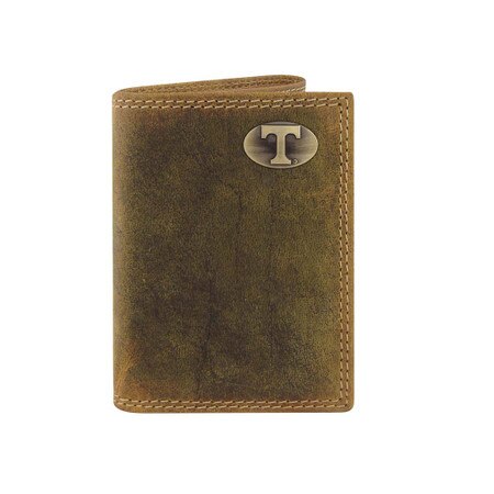 Eagles Wings Men's Tennessee Volunteers Leather Trifold Wallet with Concho