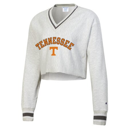 Women's Reverse Weave Cropped Vneck