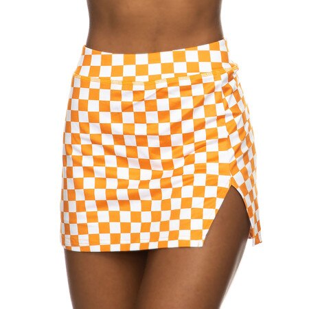 Mini V Notch Checkerboard Skort