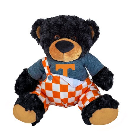 checkerboard overalls bear