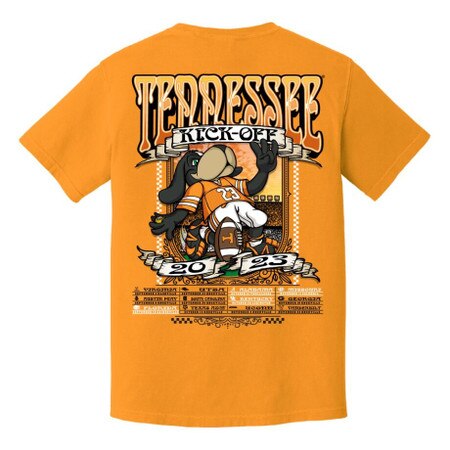 The back of the Smokey schedule tee