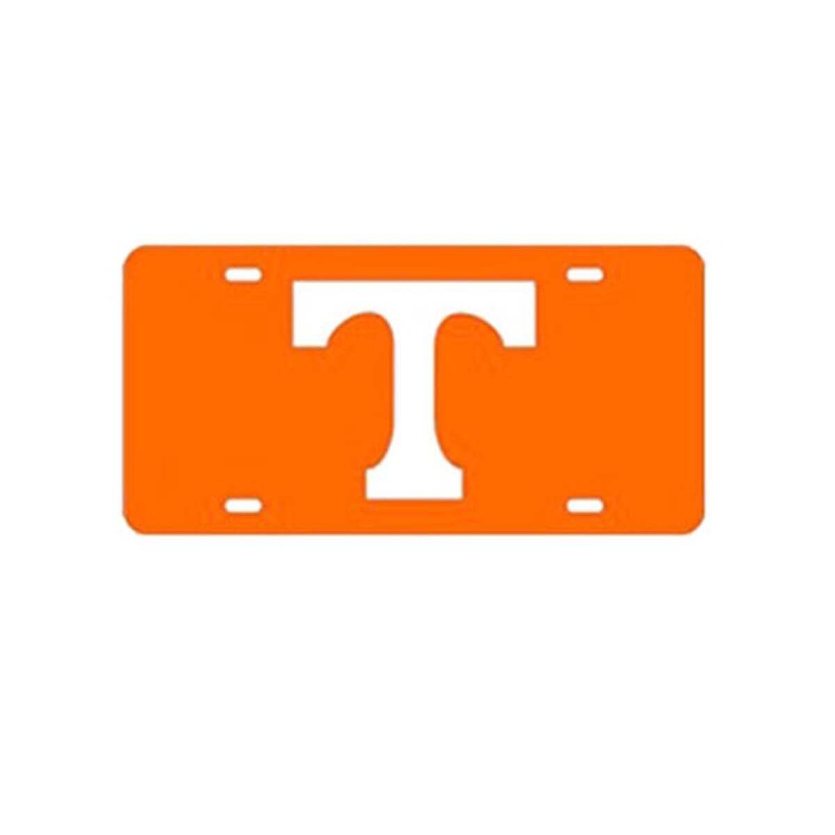 Orange License Plate w/ White Raised Power T Official