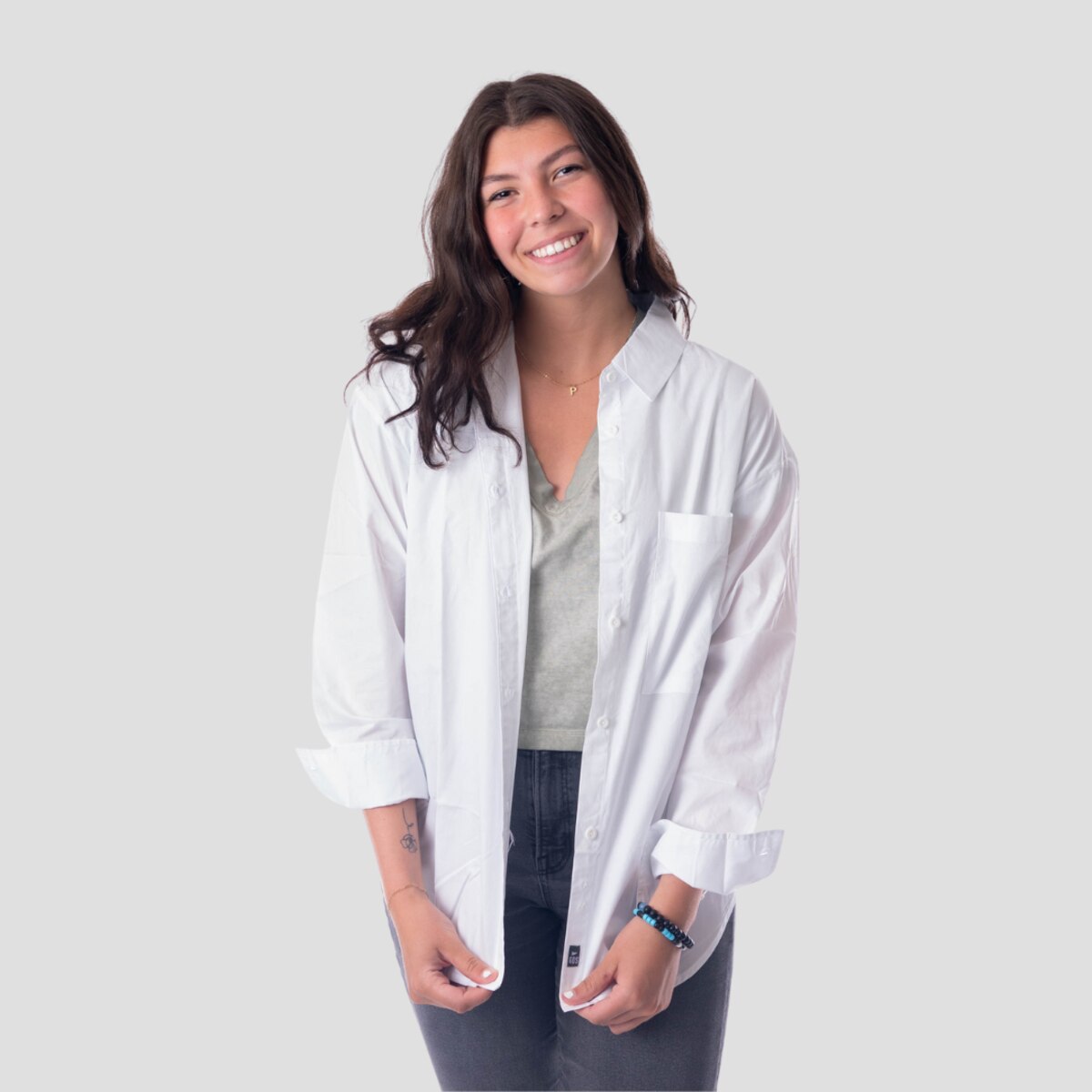 A white collared shirt.