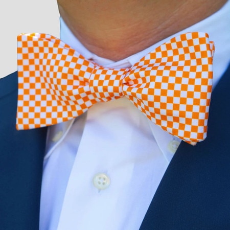 Checkerboard Silk Bow Tie