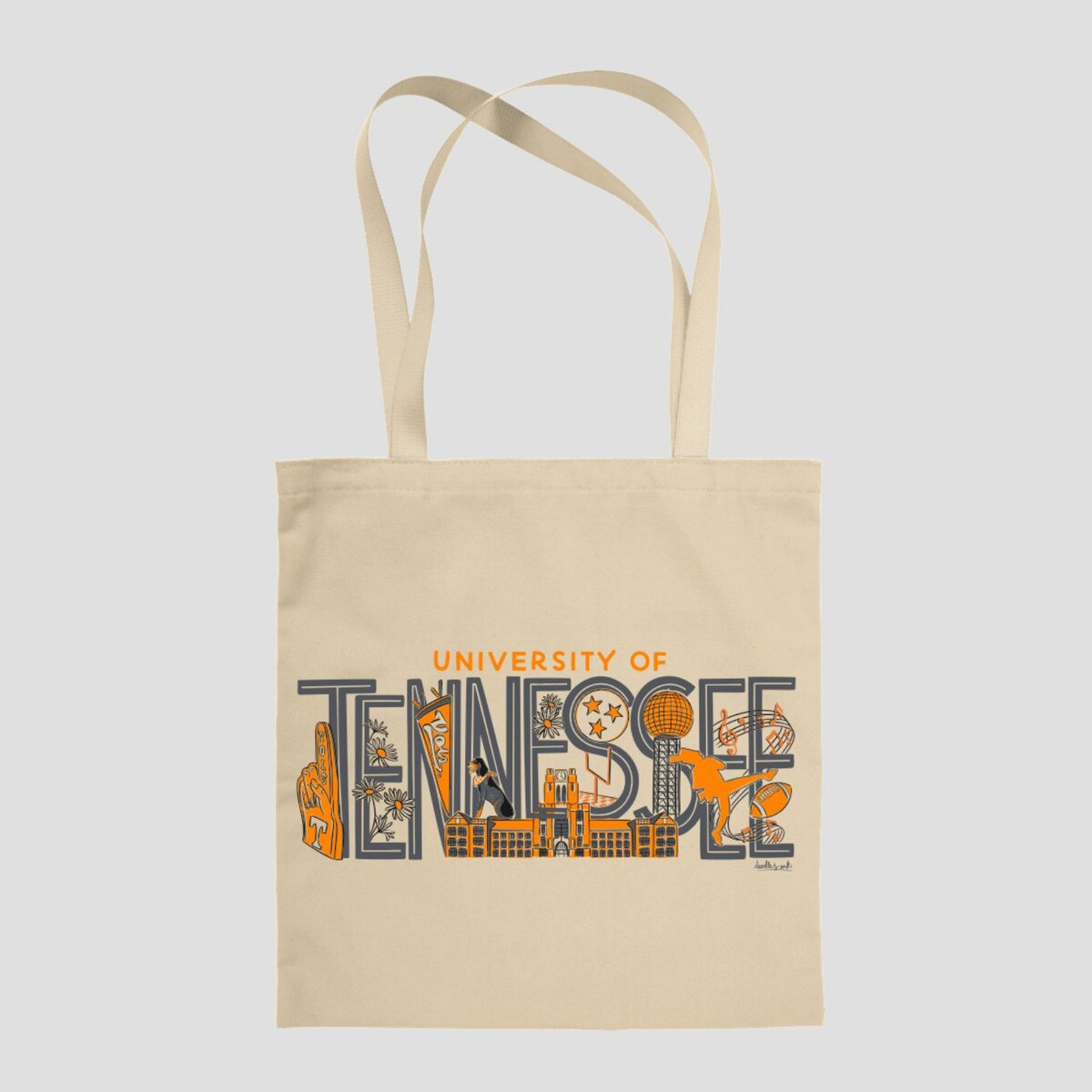 Tennessee Doodle Art Canvas Tote