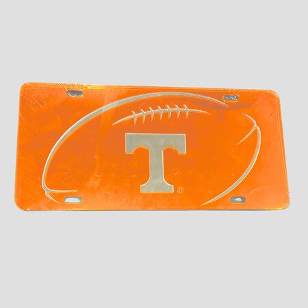 Orange w/Silver Football Car Plate